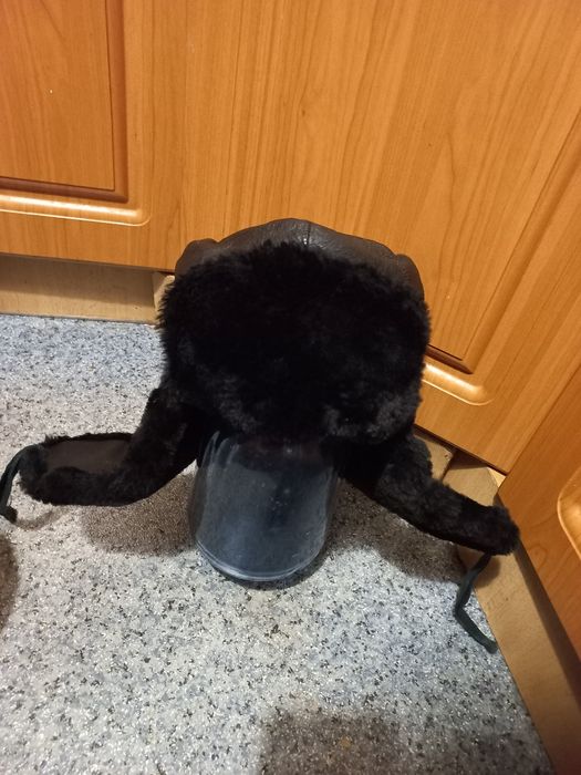 Шапка ушанка зимняя утепленная натуральная овчина,верх натур.кожа СССР