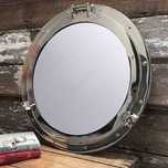 Wielki srebrny bulaj lustro iluminator okrętowy porthole mirror 51 cm