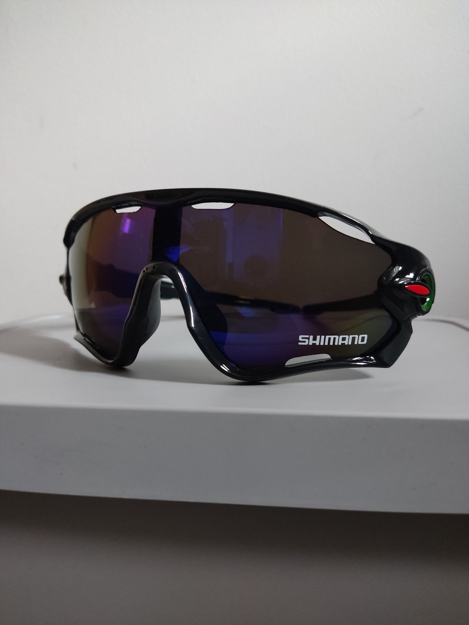 Okulary przeciwsłoneczne sportowe rowerowe czarne Shimano