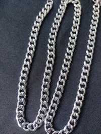 Męski srebrny łańcuszek łańcuch naszyjnik keta - stal nierdzewna