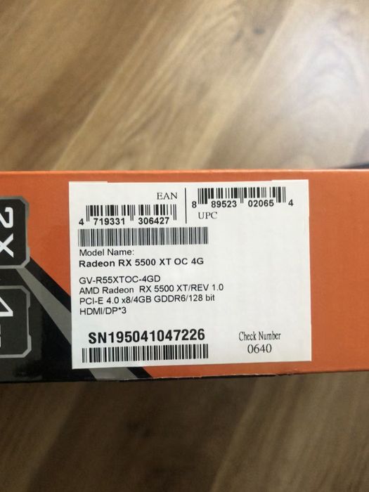 Gigabyte Radeon RX 5500 XT 4GB