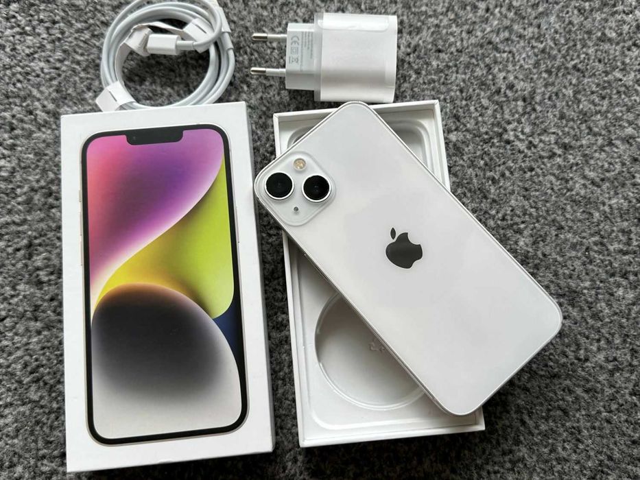 iPhone 13 128GB WHITE BIAŁY Silver Bateria 96% GWARANCJA+ SZKŁO
