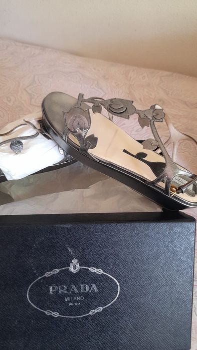 Sandálias Prada Silk Fume'Liber Tamanho 38