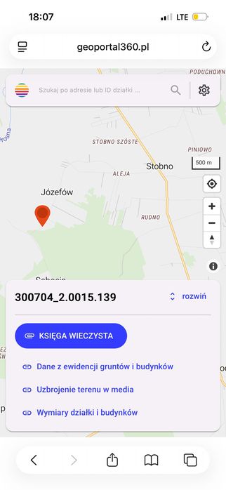 Dzialka budowlana Józefow, Sobocin blisko Kalisza 1600m2