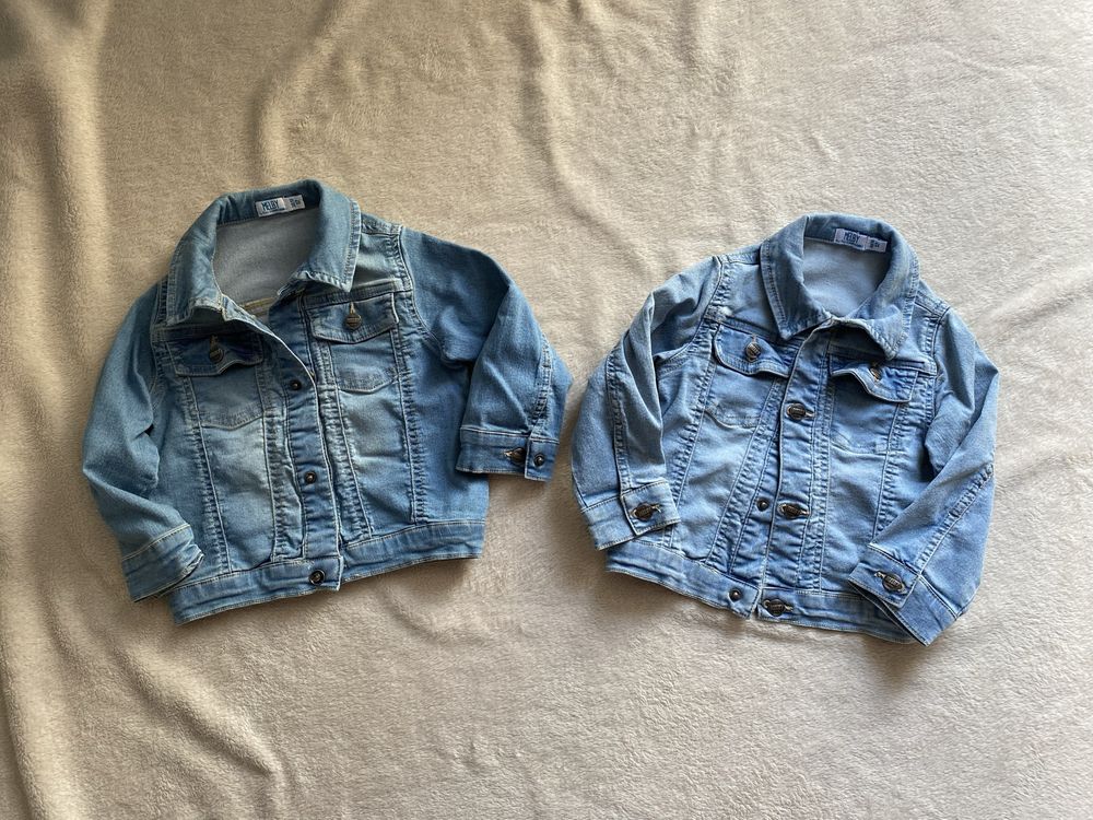 Melby kurtki jeansowe jeansówki dla bliźniaków bliźniąt bliźniaki  80