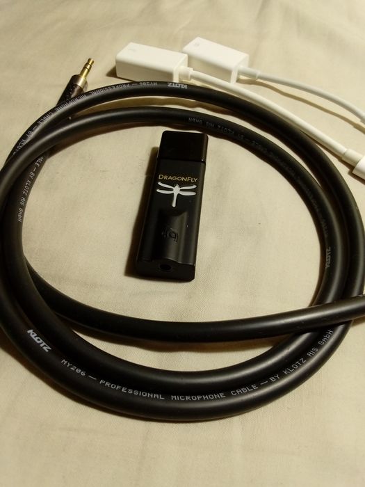 Audioquest DAC DragonFly Black + kabel Klotz + przejściówki okazja zes