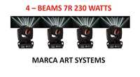 BEAMS 7R 230 WATTS -  4 - Moving Heads Alta Qualidade