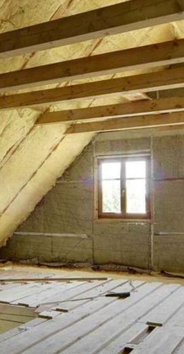 Ocieplenie I wykończenie poddaszy . Wełna mineralna , skalna. Płyty GK