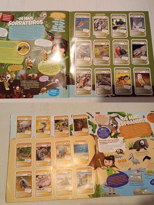 Caderneta Cromos Cartas. Super Animais. Pingo Doce