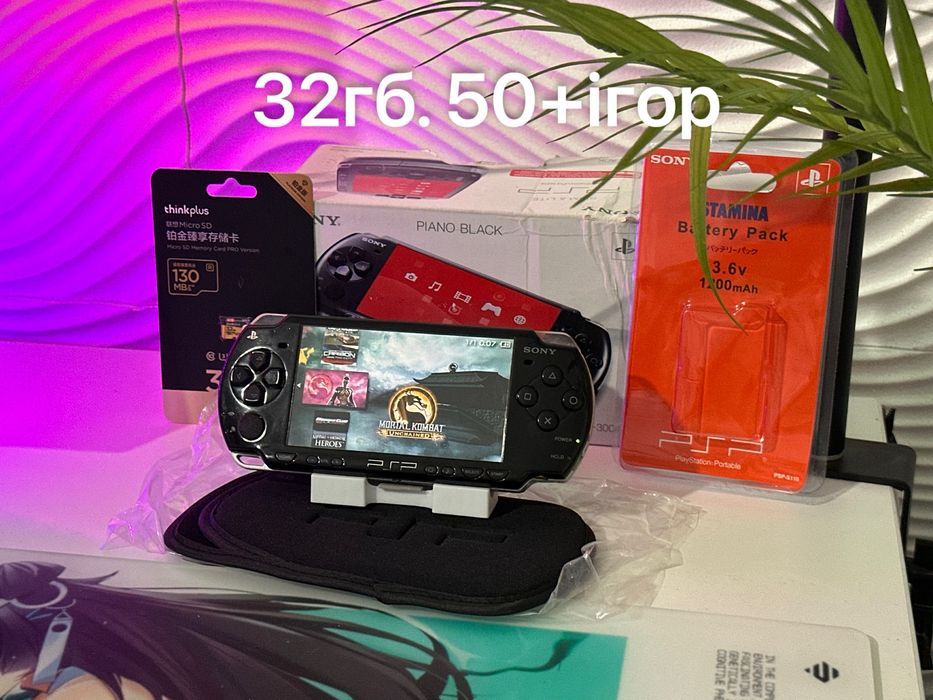 псп 2008 , psp ps 2000 slim черная портативная , чехол