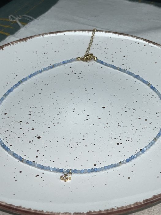 Чокери з рожевого опалу, аквамарину, гранату,