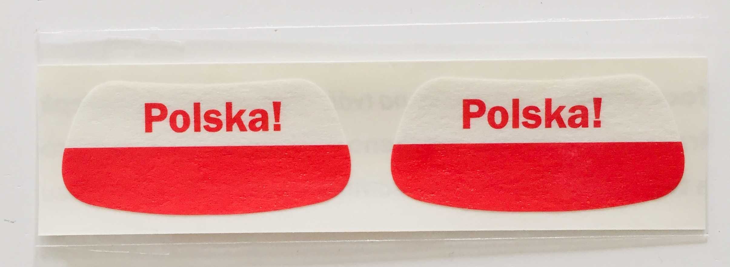 Naklejki na ciało napis Polska! i flaga biało-czerwona opak. 100x2szt.