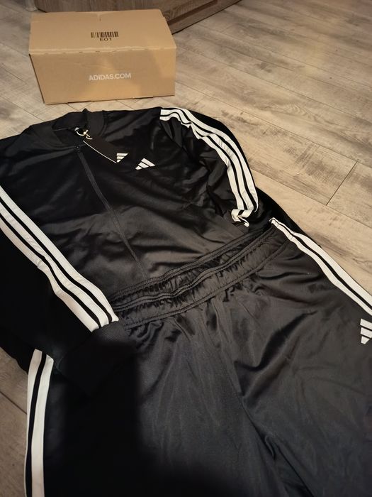 Adidas czarny komplet dresowy męski – nowy, oryginalny