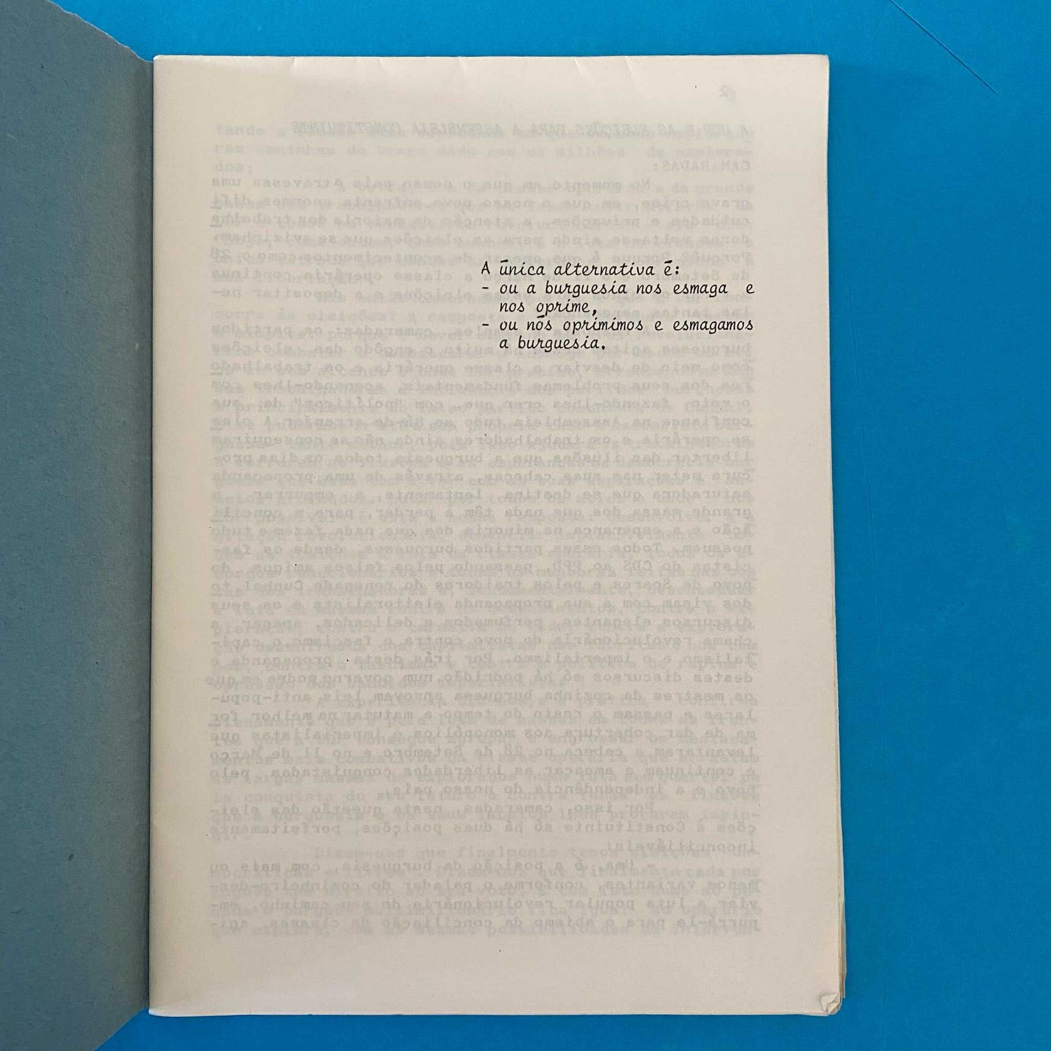 Brochura "Intervenções do Comício da UDP" – 1975
