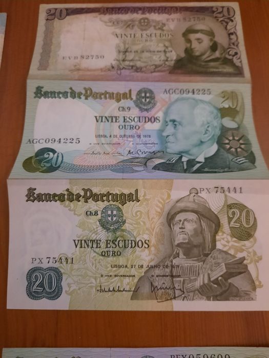 Notas Banco de Portugal antigas fora de circulação