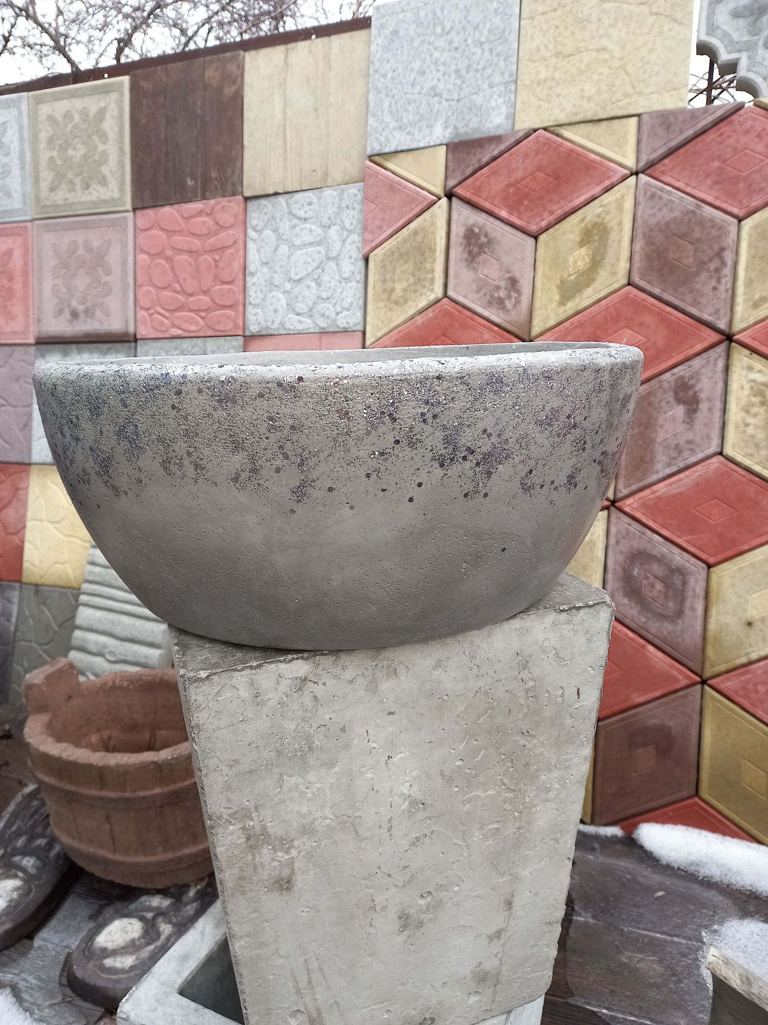 Умывальник, раковина в стиле лофт, хайтек из бетона