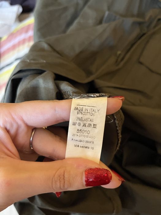 Koszula ciemna zieleń khaki asymetryczna