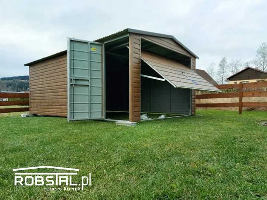 Garaż Blaszany 3.5x5 dwuspadowy, drewnopodobny  Cała Polska