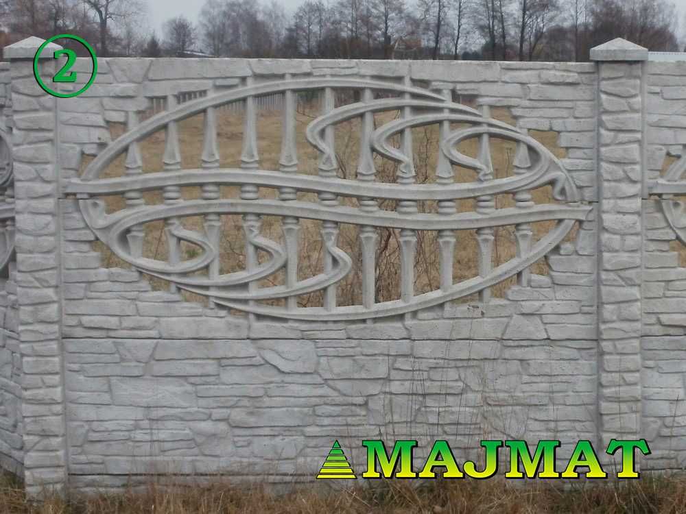Ogrodzenie betonowe na 3 płyty, 150cm, beton z montażem