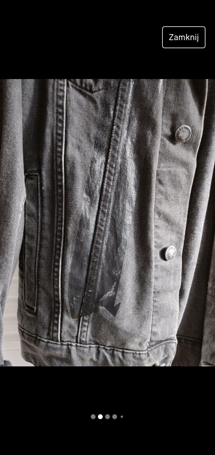 Czarna kurtka jeansowa oversize XS