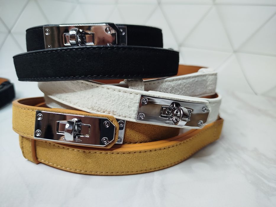 Тонкий жіночий ремінь ермес, модний шкіряний ремінь 2 см