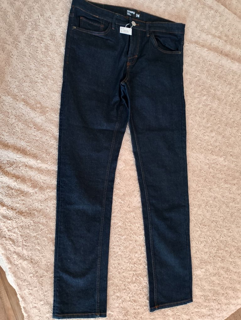 Spodnie jeansy Sinsay 34 Nowe ciemny jeans męskie chlopiec