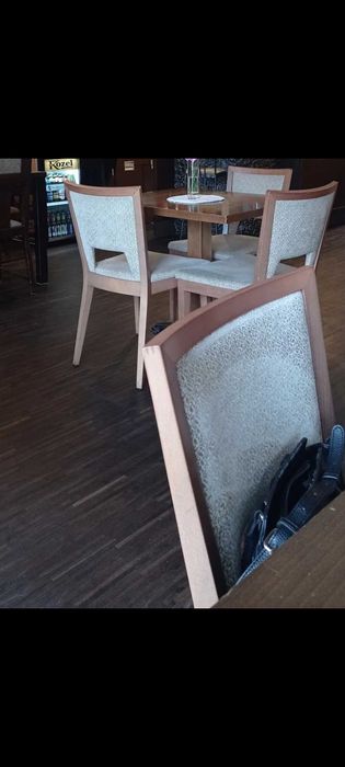 Krzesło tapicerowane, lite drewno, Paged - 16 szt + zapas tkaniny