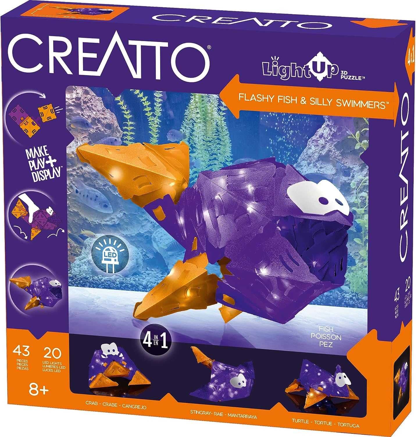 Набір 3D Creatto Flashy Fish Silly Swimmers. Водний світ світлодіодний