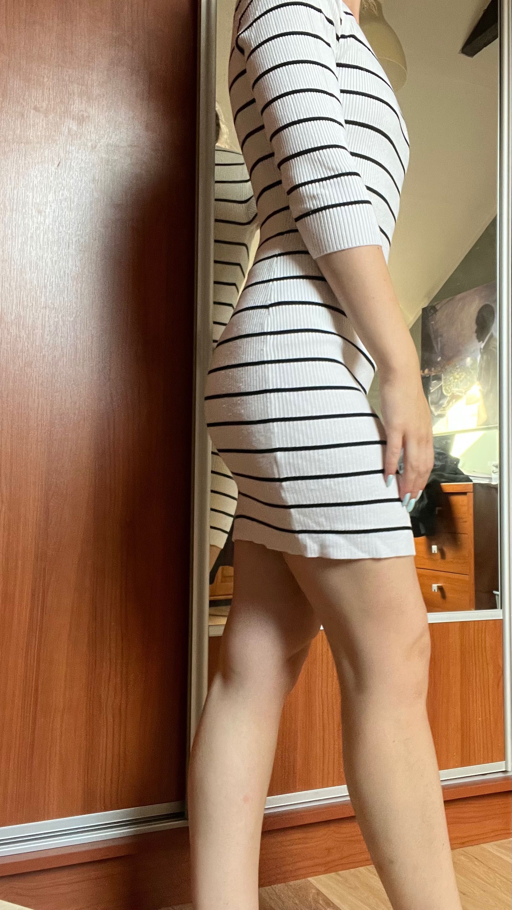 Dopasowana sukienka w paski reserved 36 S stan idealny