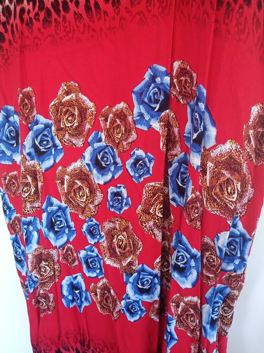 Letnia sukienka w kwiaty w panterkę plus size rozmiar 44 46 48