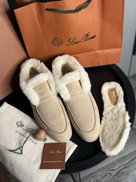Лоферы с мехом лоріки лоро пиана loro piana lp замшеві высокие лоферы