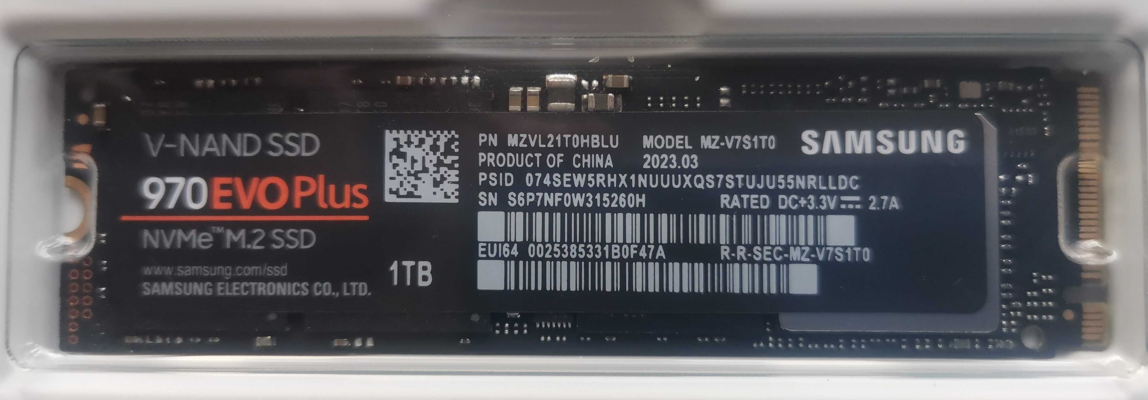 SAMSUNG  1TB M.2 PCIe NVMe 970 EVO  Plus