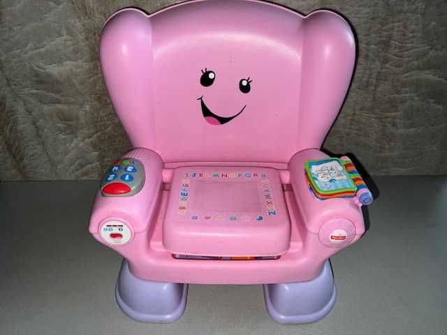 FISHER PRICE interaktywny fotel fotelik dla maluszka różowy