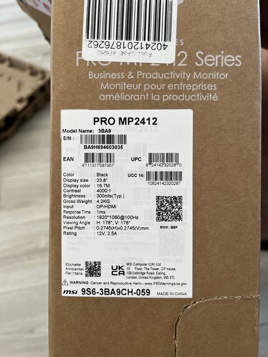 Monitor MSI Pro MP2412 24 cale