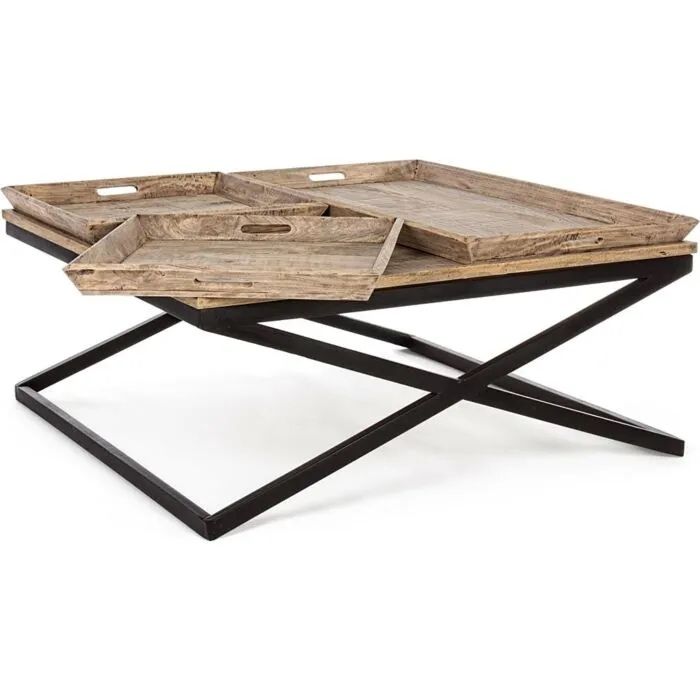 Stolik kawowy z tacami Belbazaar Bizzotto 120x120