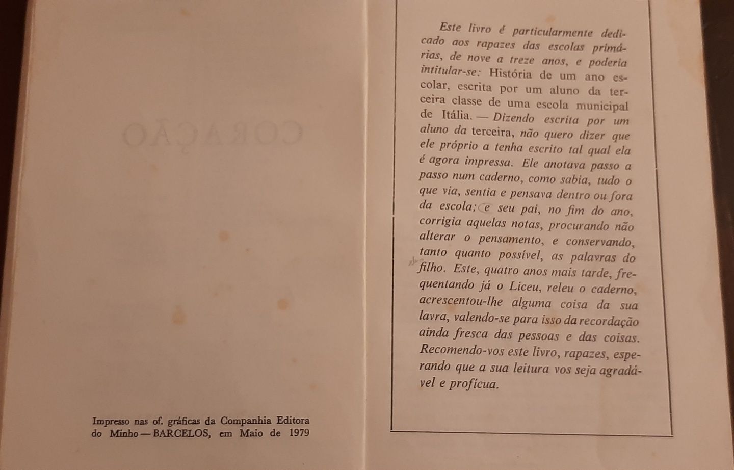 Livro "coração" de 1979 casa do livro editora lda