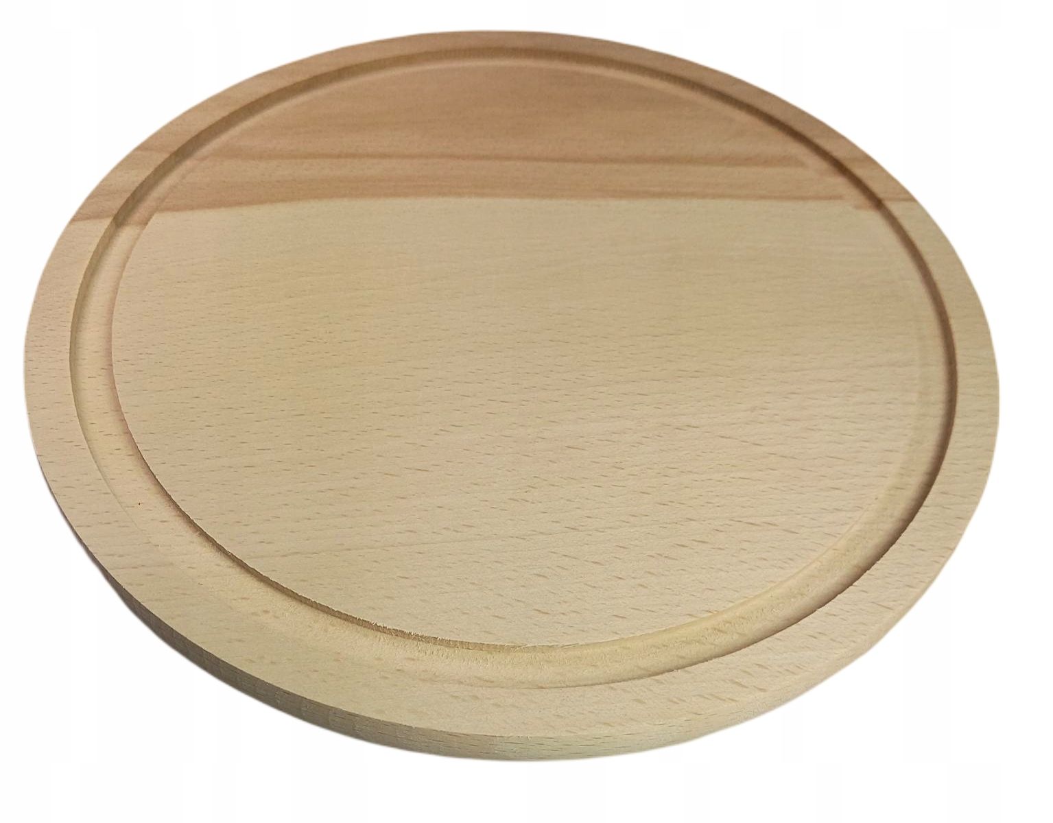 Deska do krojenia okrągła z rowkiem 25 cm drewniana