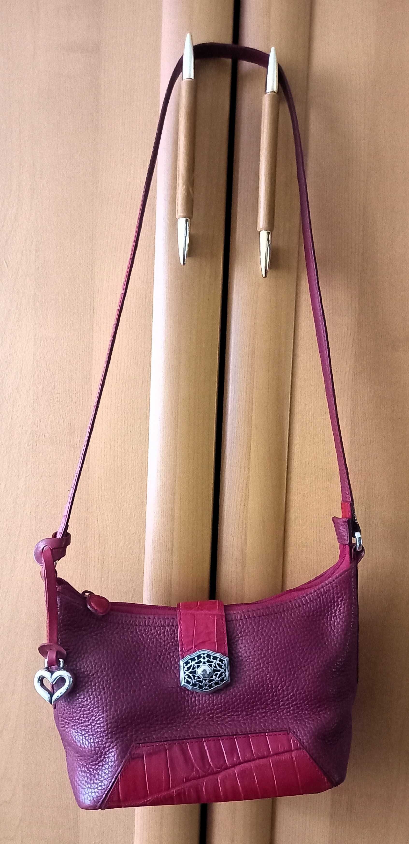 torebka Brighton skóra czerwona celtycka kuferek na ramię