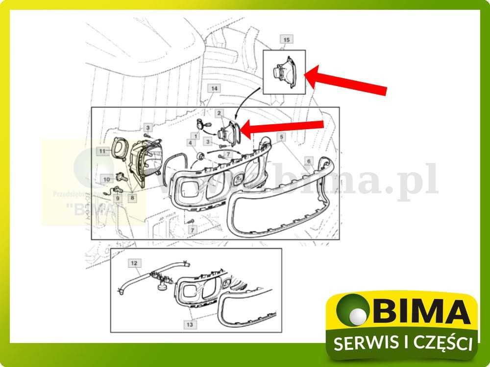 Lampa reflektor LED w maskę John Deere Premium 6230~6330~6630~6930~743