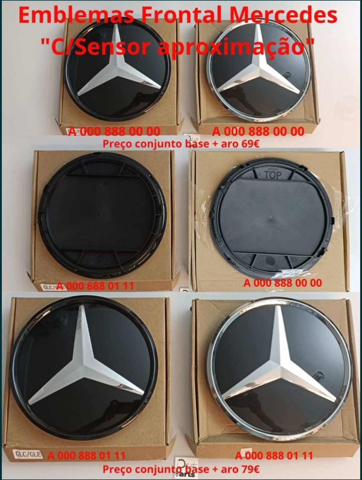 Emblema frontal para Mercedes c/ sensor aproximação