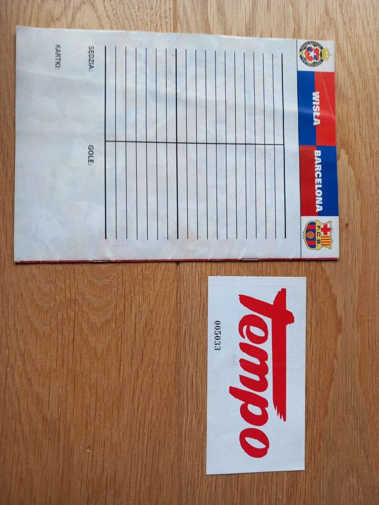 Program meczowy FC Barcelona Wisła Kraków +bilet z meczu