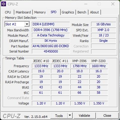 ОЗУ ADATA DDR4 32GB (2x16GB) 3600MHz