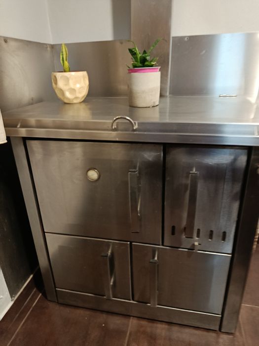 Fogão de lenha em inox