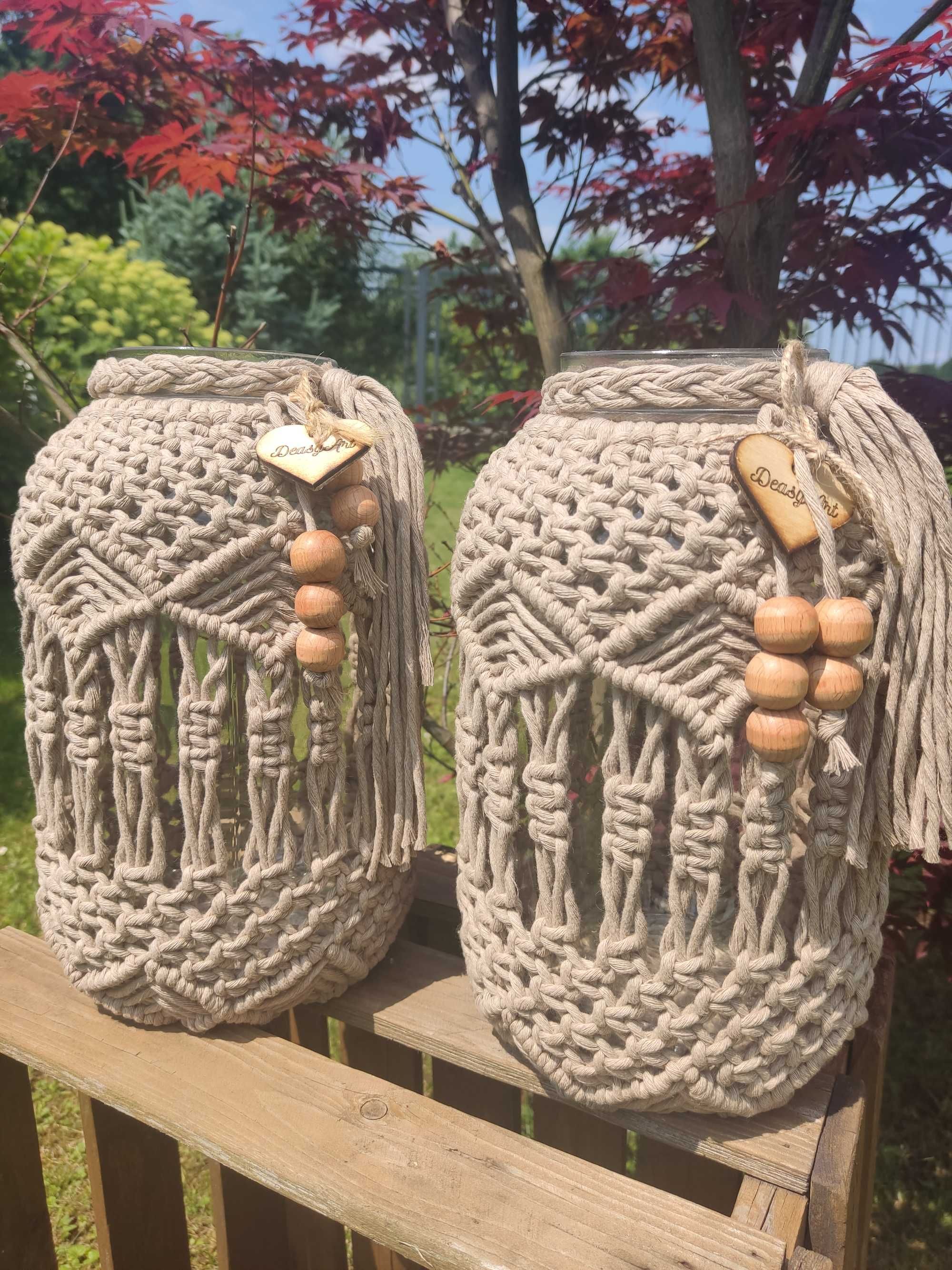 Lampion makramowy w stylu Boho