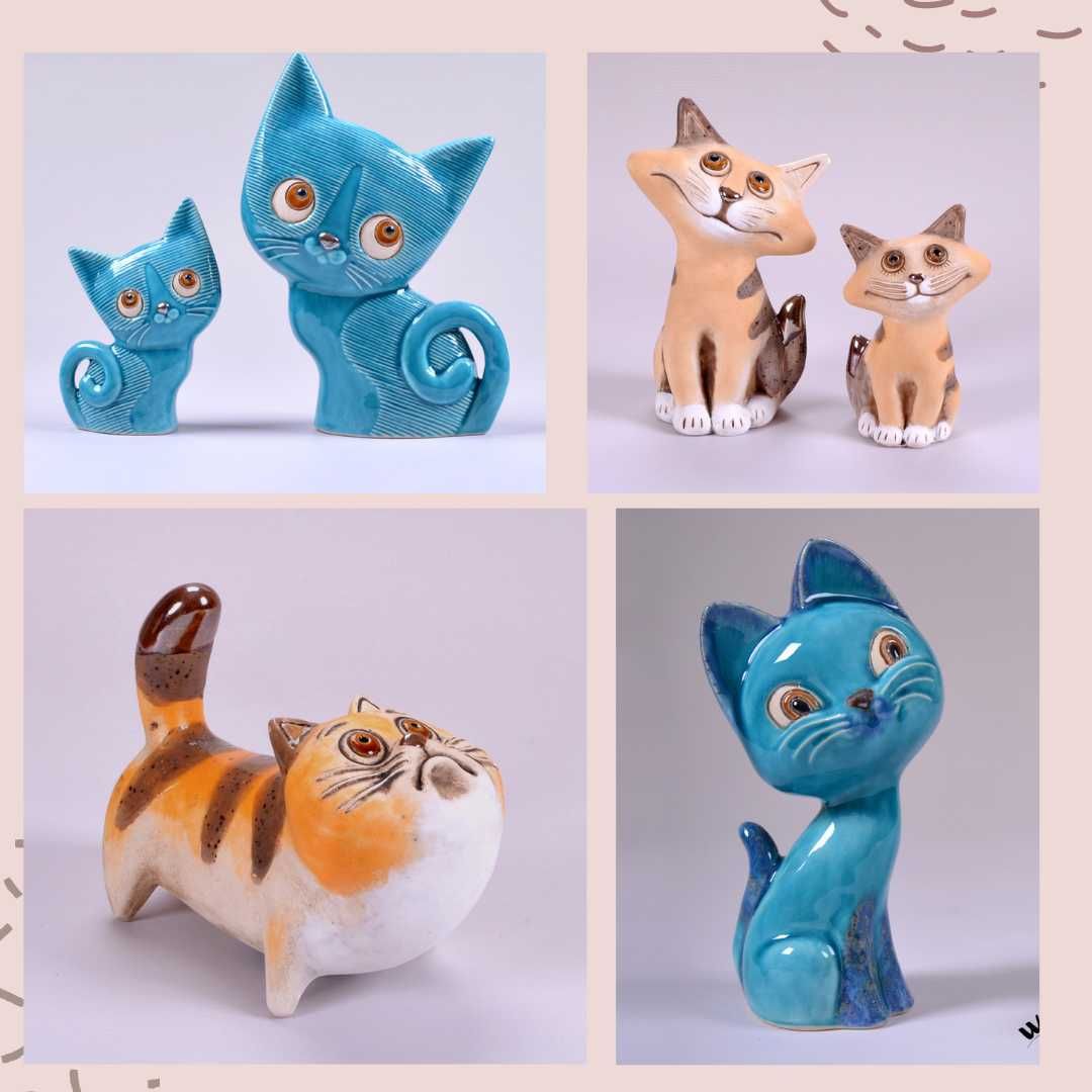 Figurka kota z ceramiki ceramika rzeźba kota kot