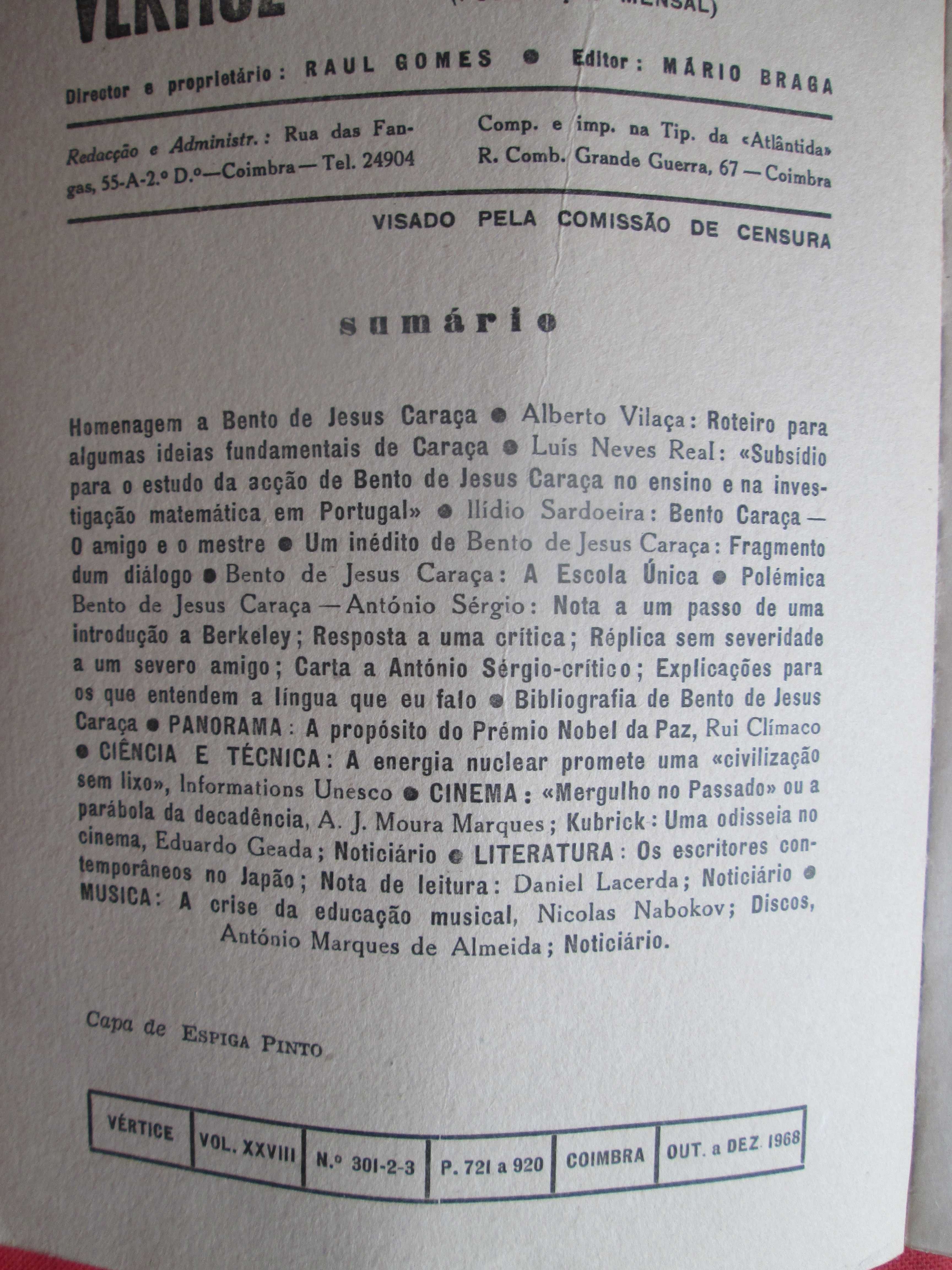 Vértice dedicada a Bento de Jesus Caraça