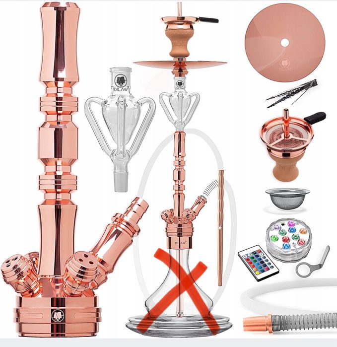 Szisza fajka wodna bez dzbanka różowe złoto