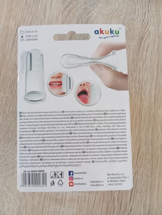 Szczoteczka na palec do zębów dla dzieci