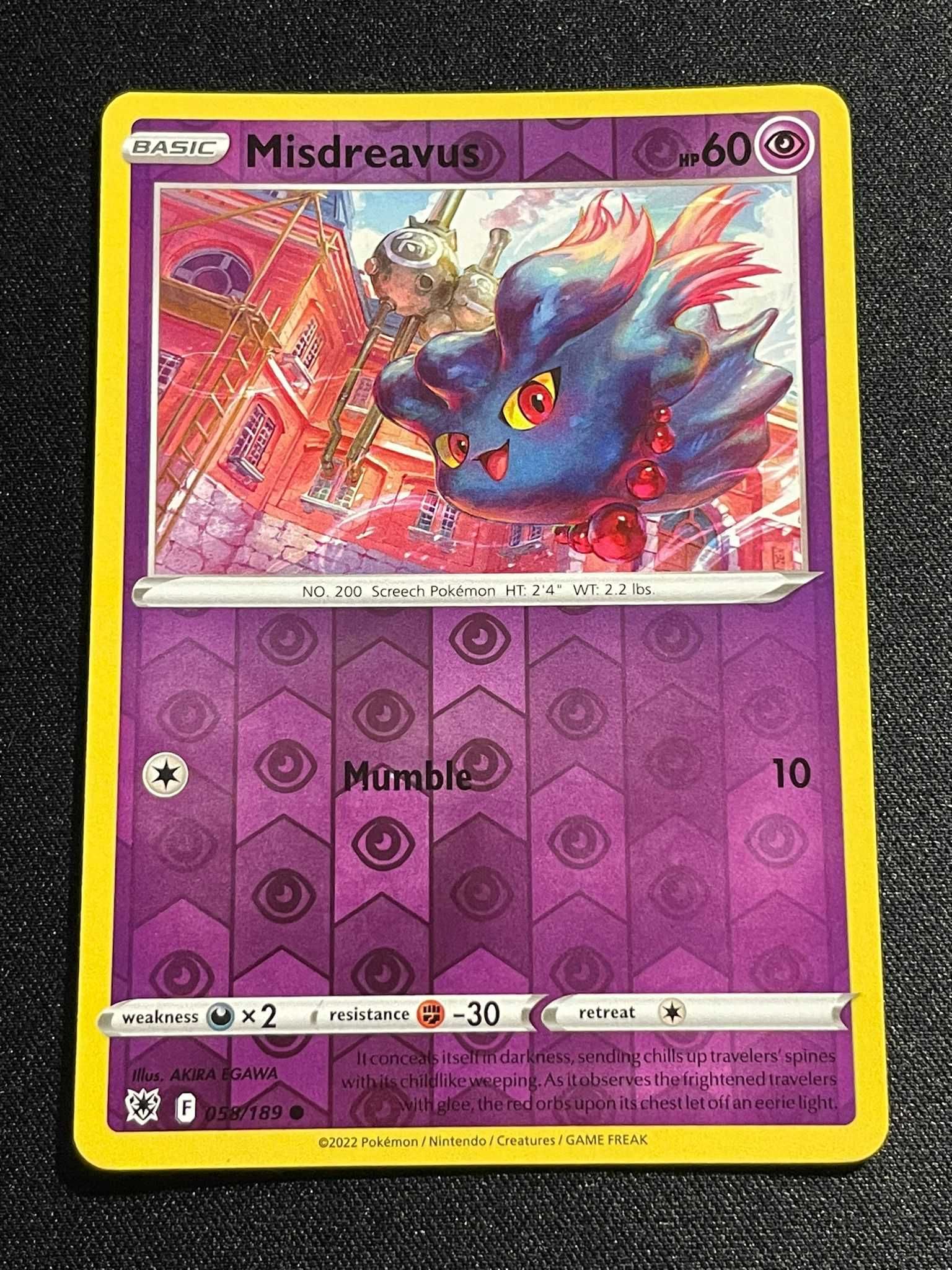 Carta Pokémon Misdreavus 58/189 Astral Radiance
