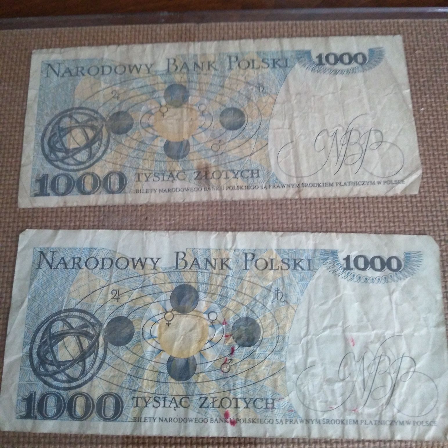 Banknot Prl 1000zl 1982r seria GH,seria FP